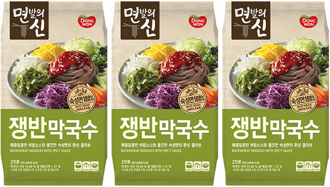 면발의신 쟁반막국수, 405g, 3개
