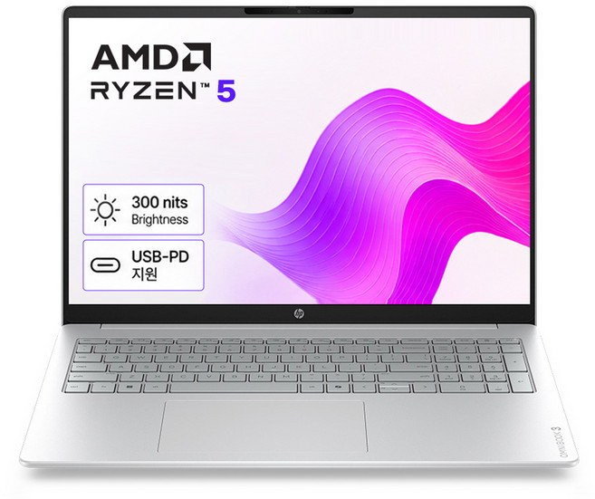 HP 2026 옴니북 3 16 라이젠5 라이젠 100 시리즈, Glacier silver, 16-by0017AU, 512GB, 8GB, Free DOS