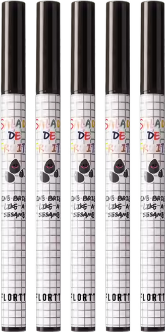 FLORTTE 花洛莉亞 水果沙拉系列 彩色防水眼線液筆 0.5ml, 01 芝麻酥酥, 5支