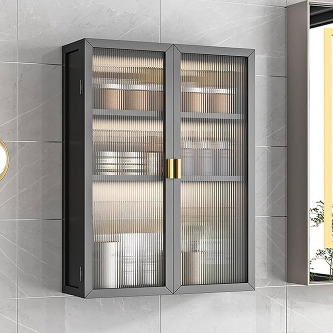 生活好事多 壁掛雙開門吊櫃 優質碳鋼, 黑色