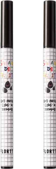 FLORTTE 花洛莉亞 水果沙拉系列 彩色防水眼線液筆 0.5ml, 01 芝麻酥酥, 2支