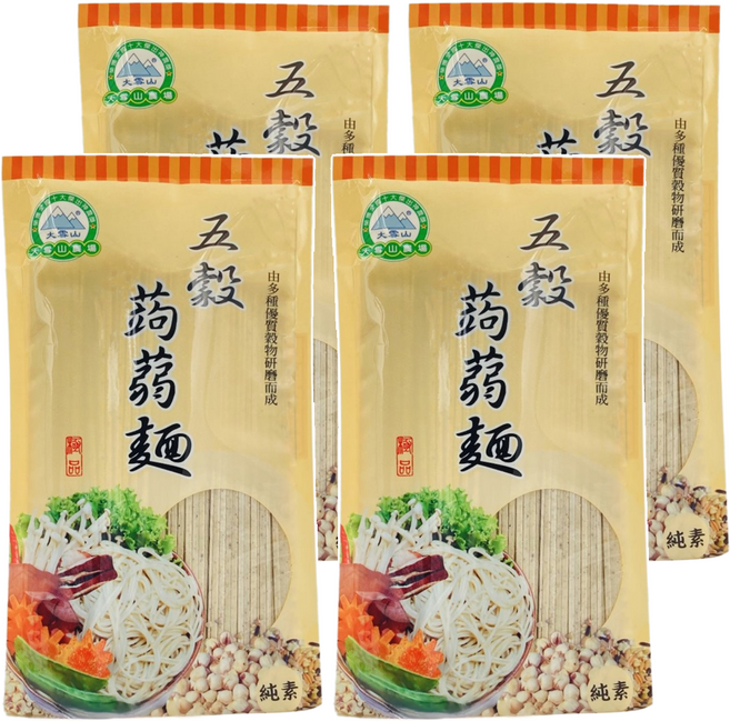 大雪山農場 五穀蒟蒻養生麵, 250g, 4包