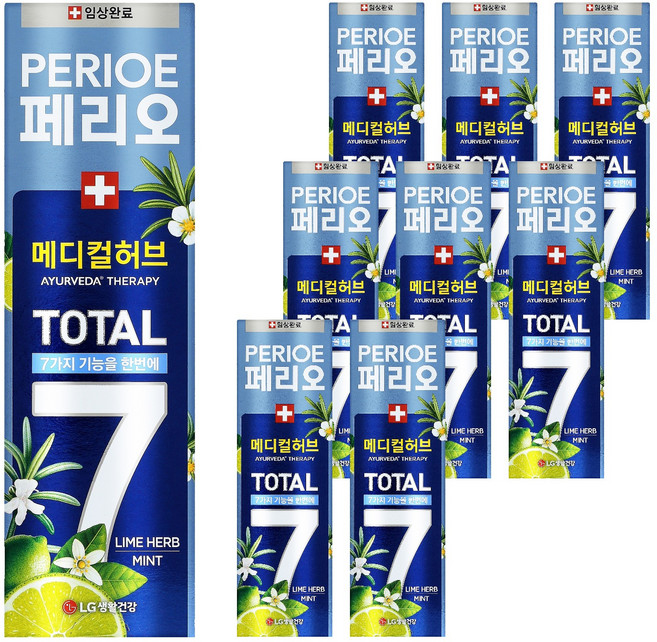 페리오 토탈7 메디컬허브 치약 라임허브민트, 100g, 9개
