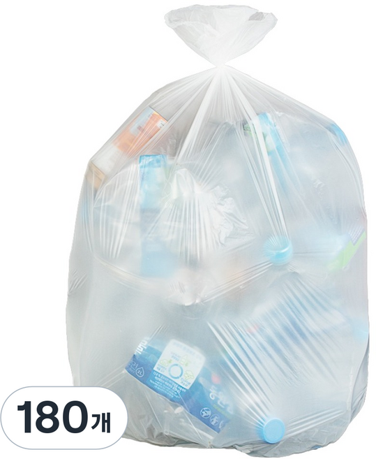 베로나 배접 분리수거 쓰레기봉투 유백, 60L, 180개
