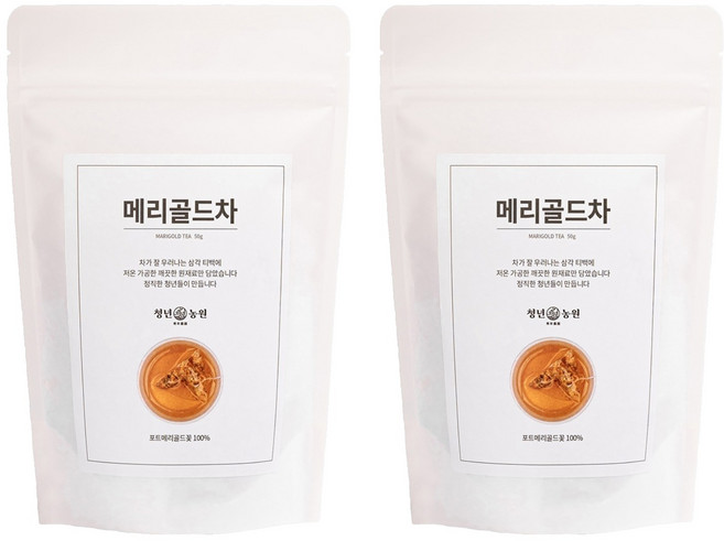 청년농원 저온가공 메리골드차 삼각티백, 500mg, 50개입, 2개