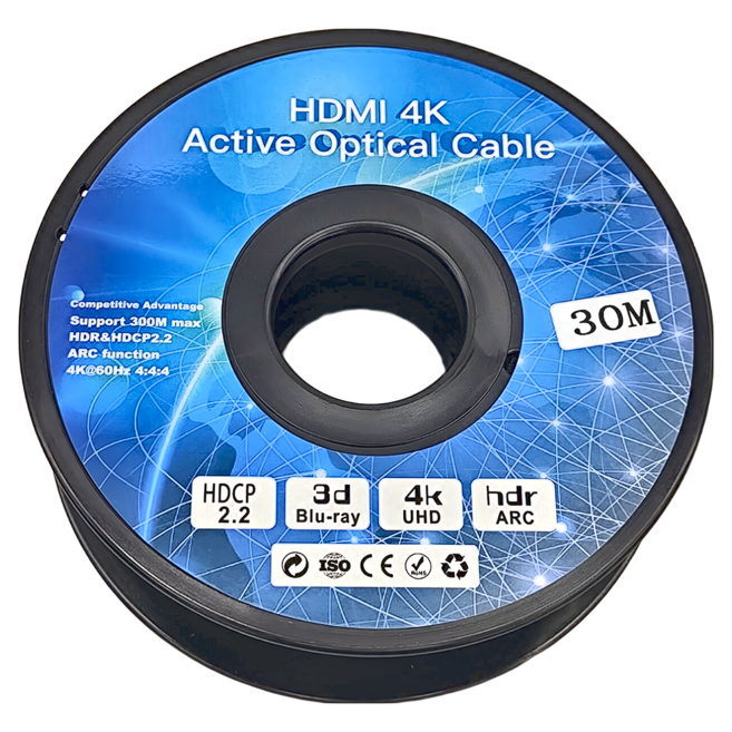 POLYWELL 寶利威爾 HDMI 4K AOC光纖線 2米~50米 60Hz UHD 工程線 PW15-W60-Q030, 30m, 1條