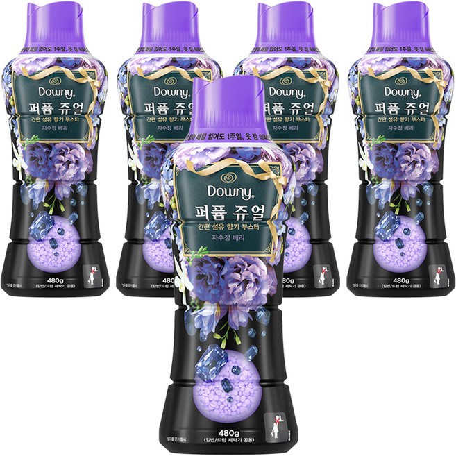 다우니 퍼퓸 쥬얼 자수정 베리 향기부스터, 480g, 5개