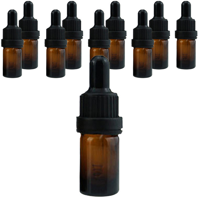 선동상사 스포이드 에센스 에센셜 오일 용기 5ml, 갈색, 10개