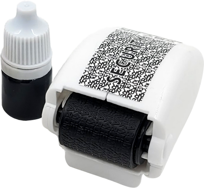 그린피앤에스 개인정보 유출방지 롤러 보안스탬프 + 리필잉크 5ml 세트, 먹색, 1세트