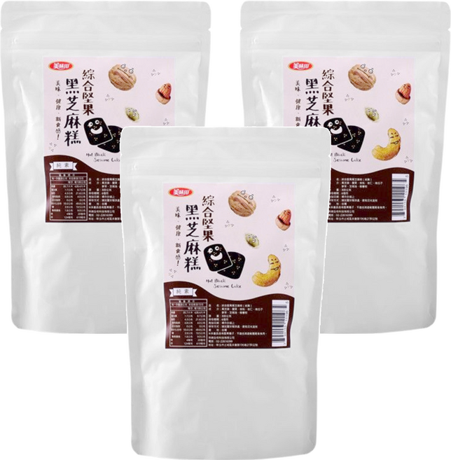 美味田 黑芝麻糕 綜合堅果口味, 300g, 3袋