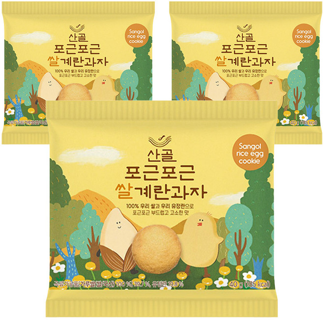 에코맘의산골이유식 산골쌀쿠키, 쌀계란, 40g, 3개