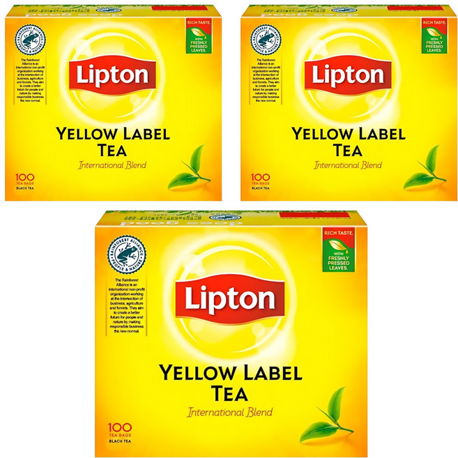 Lipton 立頓 黃牌紅茶, 2g, 100包, 3盒