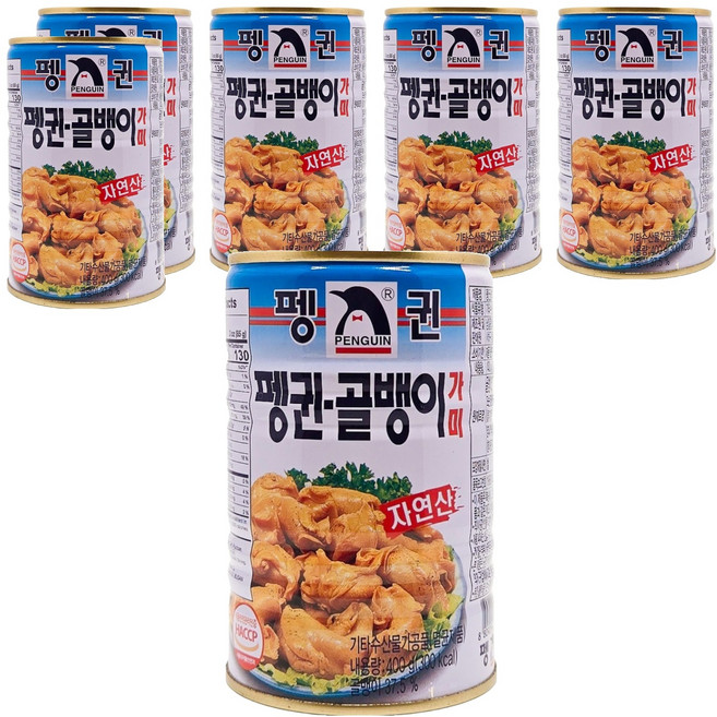 펭귄 자연산 골뱅이 가미, 400g, 6개