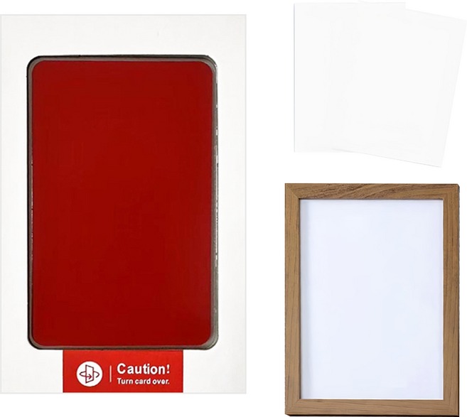 不髒手寵物嬰兒手印足跡印台 Set (印台/相框/紙卡) ( 12 x 7.8cm ), 紅色, 1組