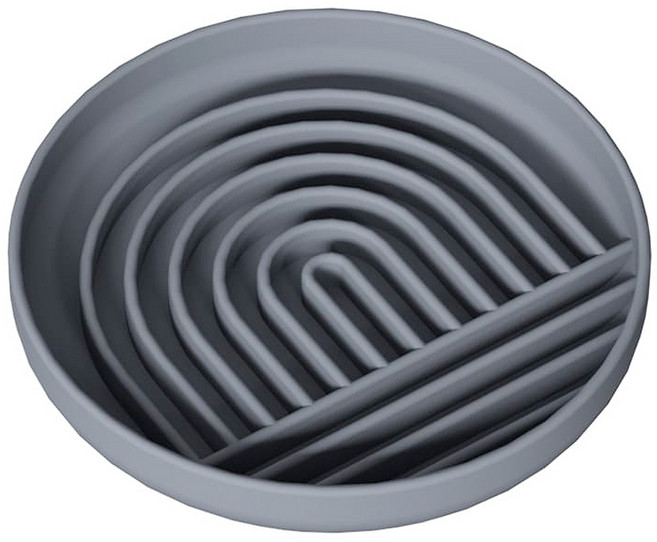 Little poppet 小小毛孩 寵物矽膠慢食碗 19 x 19 x 3.8cm, 夜幕灰, 1個