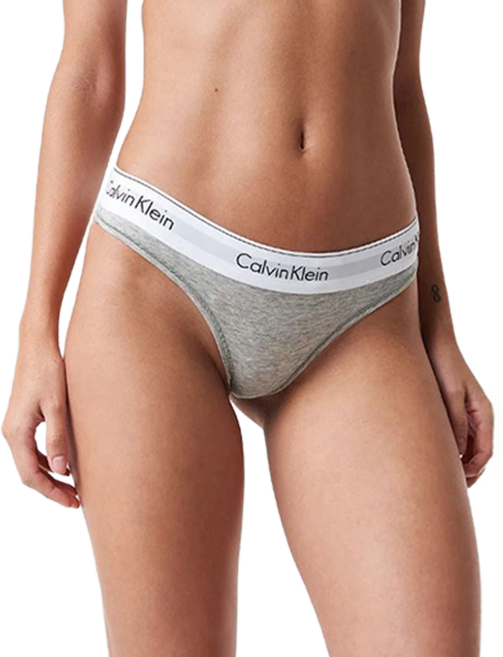 Calvin Klein 凱文克萊 underwear Cotton Bikini 女性丁字褲 寬鬆緊帶基本款, 灰色