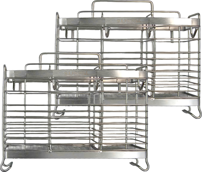 LInox 廚之坊 304不鏽鋼 三格置物架 RK455410 20.5 x 8.5 x 18cm 485g, 單色, 2個
