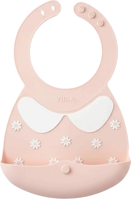 VIIDA 便攜式矽膠圍兜, 草莓牛奶, 1件, 1個
