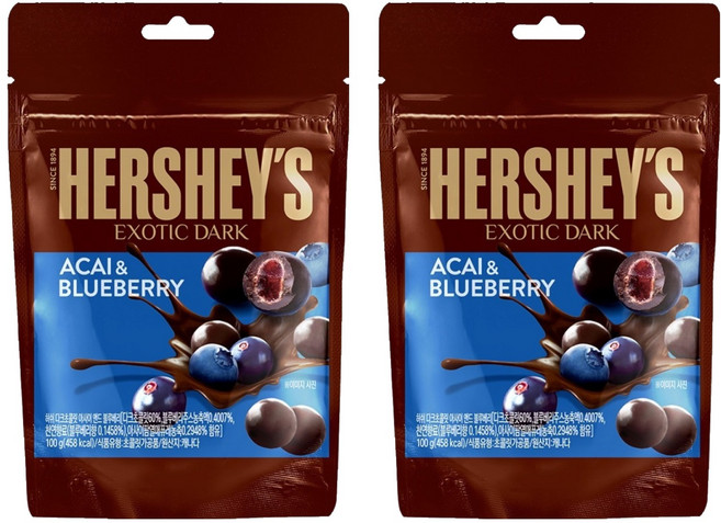 허쉬 아사이 앤드 블루베리 다크초콜릿, 100g, 2개