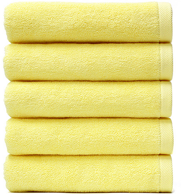 타월톡톡 호텔 고급타올 140g 30수 면사, 옐로우, 5개