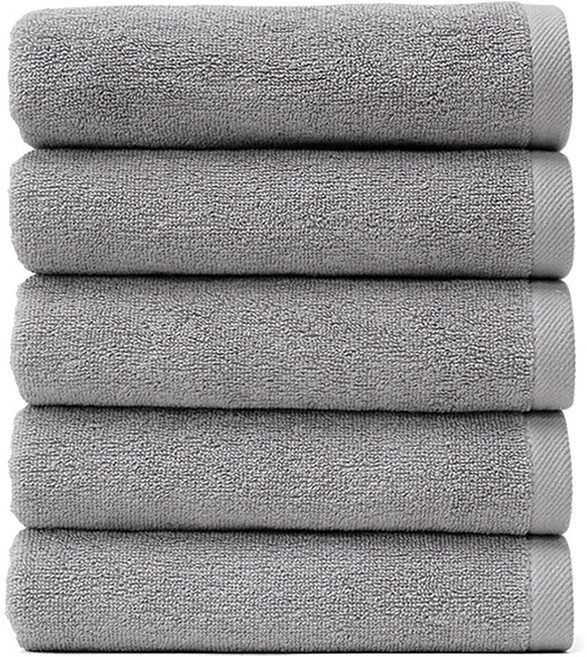 타월톡톡 호텔 고급타올 140g 30수 면사, 그레이, 5개