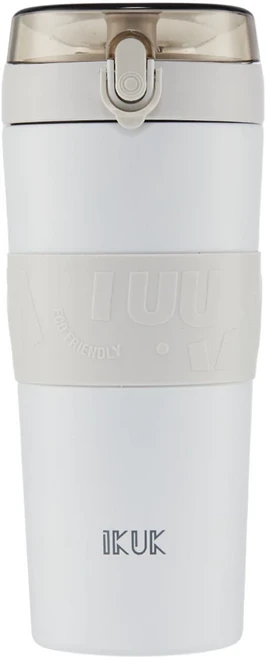 IKUK 艾可 台灣公司貨 保溫大Q彈杯, 極簡白, 800ml, 1個