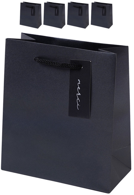 포포팬시 프리미엄 펄 디자인 메르시 무지 선물 쇼핑백, 그레이, 5개