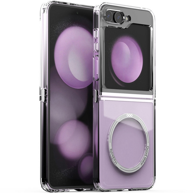 굿밸류 메탈 맥세이프 Z플립 클리어 휴대폰 케이스