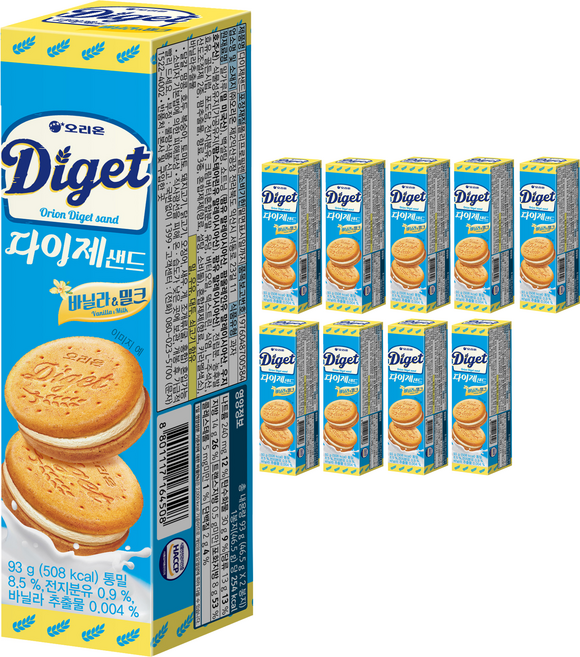 오리온 다이제샌드, 93g, 10개