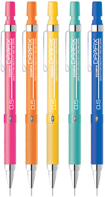 ZEBRA 斑馬牌 DRAFIX 自動鉛筆5色組, 0.5mm, 1組