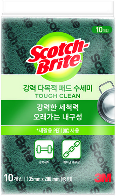 3M Scotch-Brite 百利 多用途強效菜瓜布 M, 1包, 10個