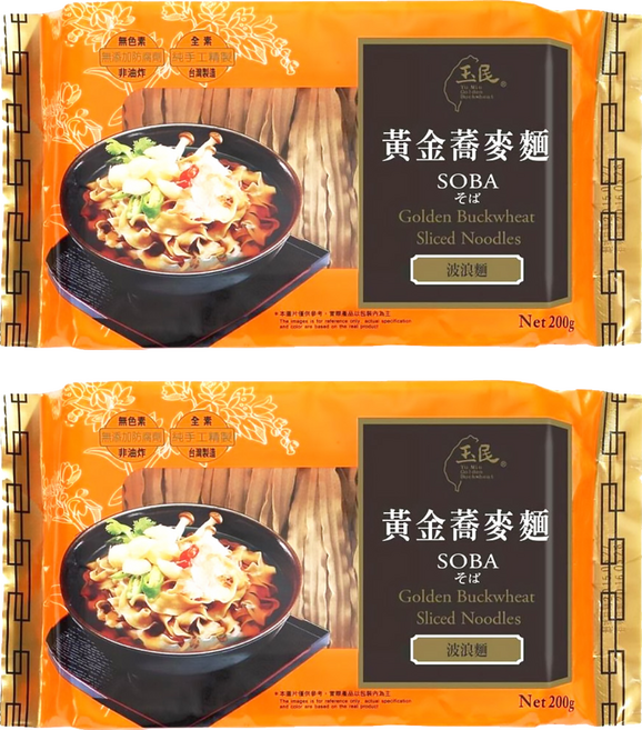 玉民 黃金蕎麥 波浪麵, 200g, 2入