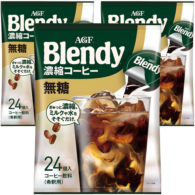 블랜디 AGF 포션 블랙 캡슐커피, 18g, 24개입, 3개