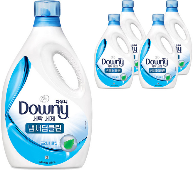 다우니 냄새 딥클린 프레시 클린 세탁세제 본품, 3L, 1개입, 5개