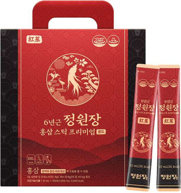 정원장 6년근 홍삼스틱 프리미엄 골드, 100회분, 1개