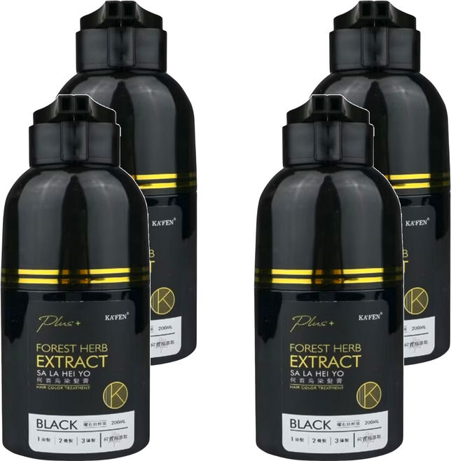 KA'FEN 卡氛 Plus+ 何首烏染髮膏, 曜石純粹黑, 4件