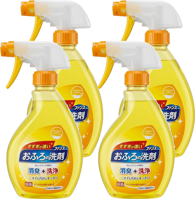 第一石鹼 FUNS 浴室清潔劑 香橙薄荷, 380ml, 4瓶
