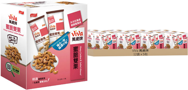 ViVa 萬歲牌 蜜脆雙果 5包, 12盒