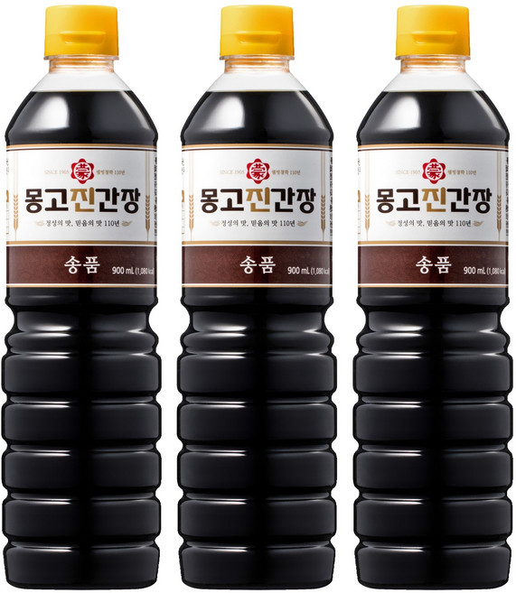 몽고진간장 송품, 900ml, 3개
