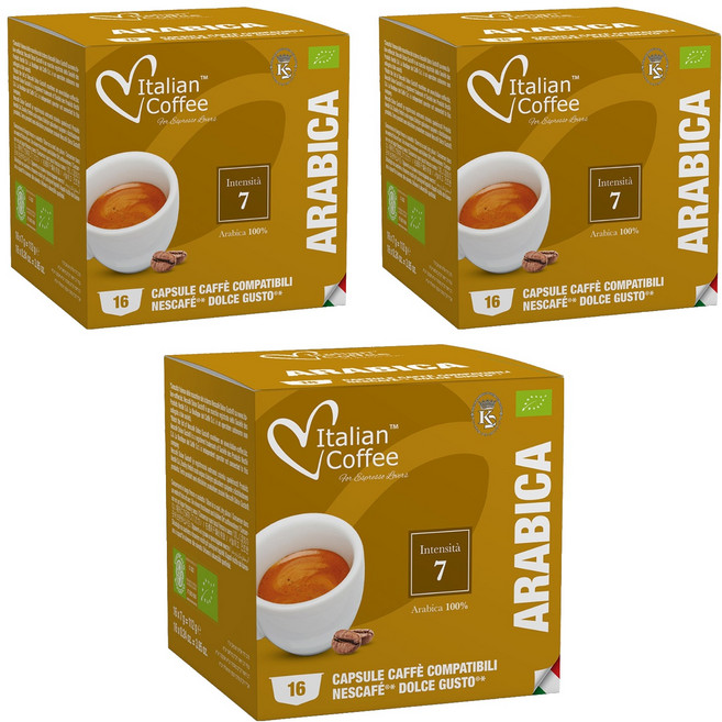 이탈리안커피 돌체구스토 호환 캡슐 아라비카, 7g, 16개입, 3개