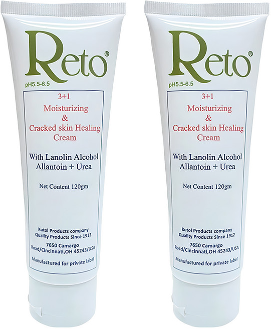 Reto 填補保濕 乾燥龜裂深層修護霜 含綿羊油醇、尿囊素和尿素, 60ml, 2條