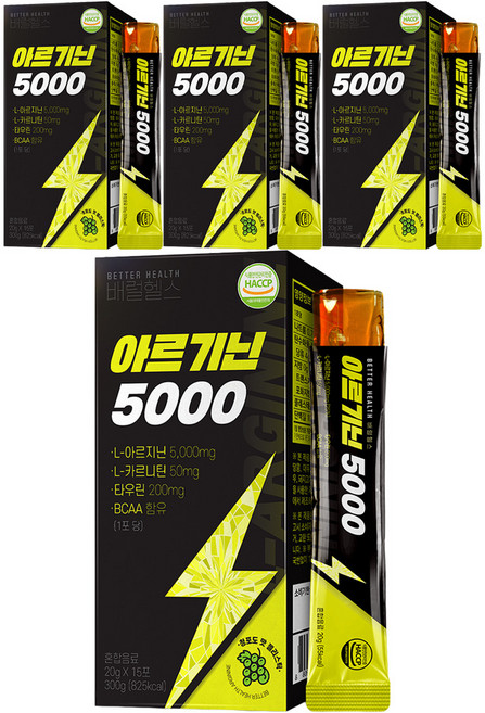 더존건강 배럴 헬스 아르기닌 5000 15p, 300g, 4개