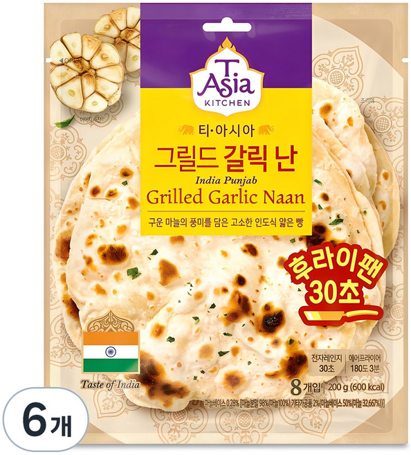 TAsia KITCHEN 大蒜烤餅 8入, 200g, 6包
