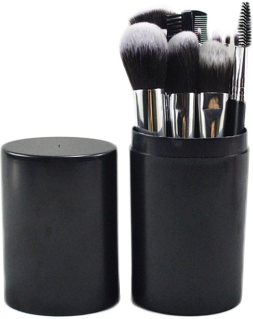 데일리프렌즈 휴대용 메이크업 브러쉬 12종세트, 블랙, 1세트