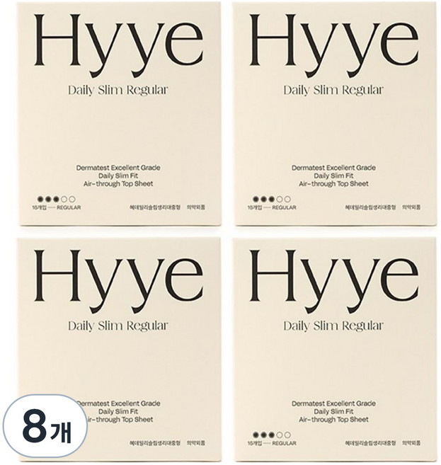 혜 데일리 슬림 생리대 날개형, 중형, 16개입, 8개