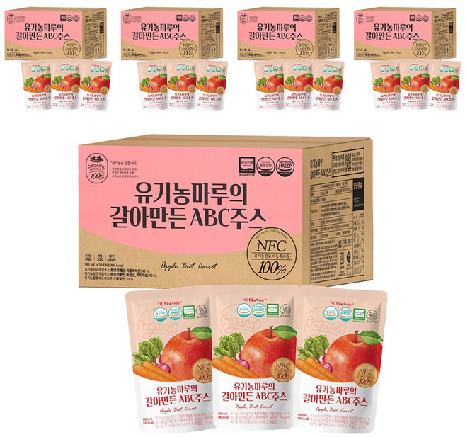 유기농마루 갈아만든 ABC 주스, 100ml, 250개