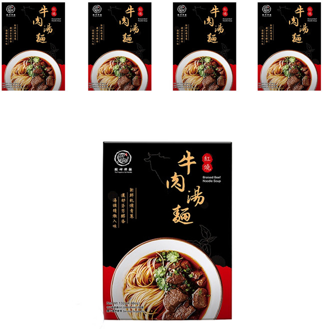 大甲佳旭 紅燒牛肉湯麵 新鮮乾燥青蔥 濃郁芬芳醇香, 132g, 5盒