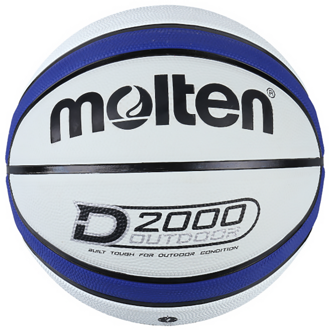 molten F 12片深溝橡膠籃球 白色 + 藍色 + 黑色, B7D2005-WB, 1個