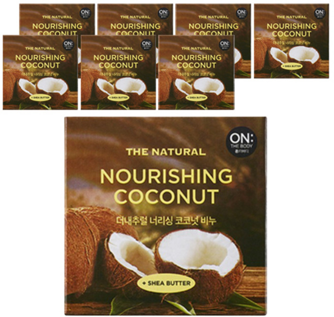 온더바디 더 내추럴 너리싱 비누 코코넛, 90g, 8개