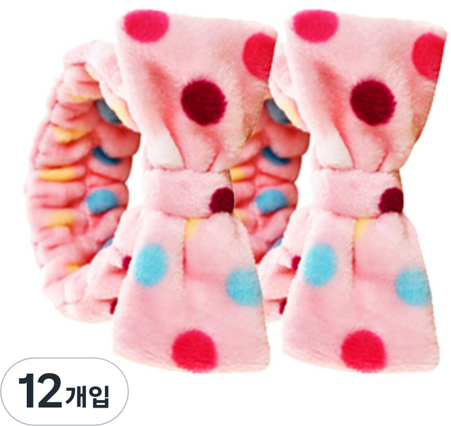 더자카 러블리 패턴 리본 머리띠, Y377LBBI231, 12개